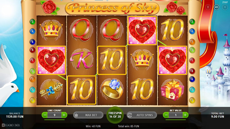 Princess of Sky slot machine gameplay